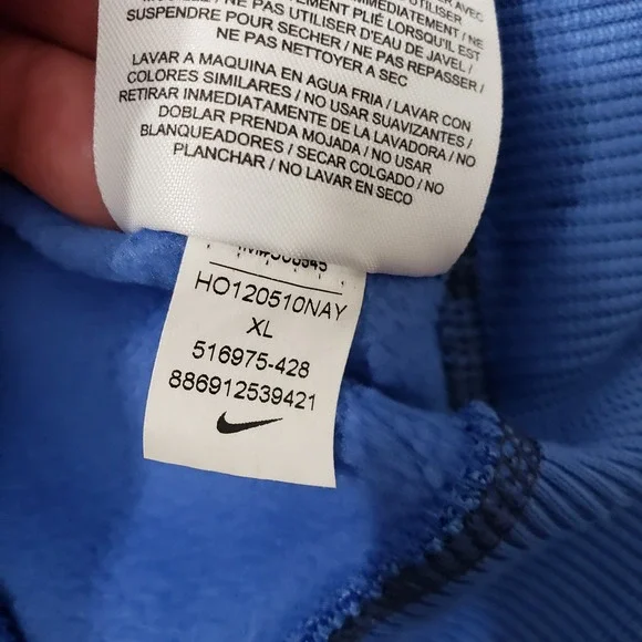 Nike Sweatshirt Womens XL Blue Therma Fit Pockets Hooded Long Sleeve - Picture 6 of 13